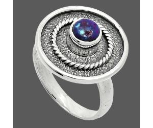 Kingman Purple Dahlia Turquoise Ring size-6 SDR244324 R-1439, 5x5 mm