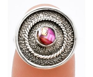 Kingman Pink Dahlia Turquoise Ring size-6 SDR244328 R-1439, 5x5 mm