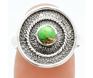 Copper Green Turquoise Ring size-8 SDR244330 R-1439, 5x5 mm