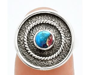 Kingman Pink Dahlia Turquoise Ring size-6 SDR244363 R-1439, 5x5 mm