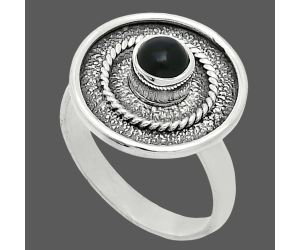 Black Onyx Ring size-8 SDR244365 R-1439, 5x5 mm