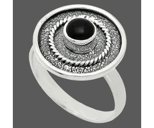 Black Onyx Ring size-8 SDR244370 R-1439, 5x5 mm