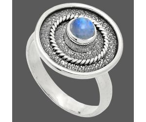 Rainbow Moonstone Ring size-8 SDR244392 R-1439, 5x5 mm