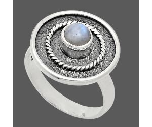 Rainbow Moonstone Ring size-7 SDR244394 R-1439, 5x5 mm