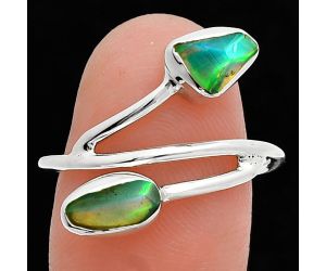 Ethiopian Opal Rough Ring size-9 SDR244500 R-1169, 4x8 mm