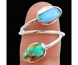 Ethiopian Opal Rough Ring size-7 SDR244501 R-1169, 7x10 mm