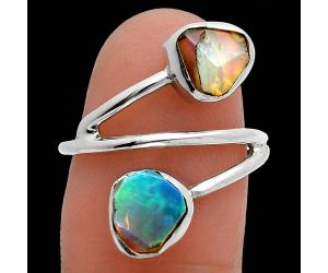 Ethiopian Opal Rough Ring size-7 SDR244502 R-1169, 7x8 mm