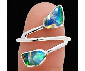 Ethiopian Opal Rough Ring size-8 SDR244503 R-1169, 6x9 mm