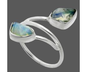 Ethiopian Opal Rough Ring size-8 SDR244503 R-1169, 6x9 mm