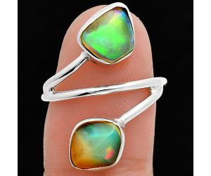 Ethiopian Opal Rough Ring size-7 SDR244505 R-1169, 8x9 mm