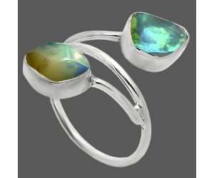 Ethiopian Opal Rough Ring size-7 SDR244505 R-1169, 8x9 mm