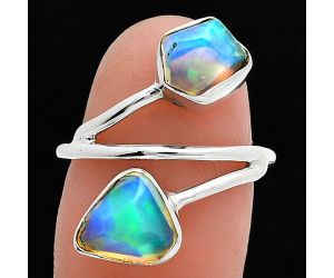 Ethiopian Opal Rough Ring size-7 SDR244507 R-1169, 8x9 mm