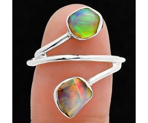 Ethiopian Opal Rough Ring size-9 SDR244509 R-1169, 7x8 mm