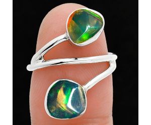 Ethiopian Opal Rough Ring size-6 SDR244512 R-1169, 8x8 mm