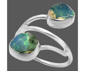 Ethiopian Opal Rough Ring size-6 SDR244512 R-1169, 8x8 mm