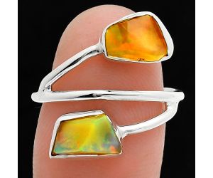 Ethiopian Opal Rough Ring size-8 SDR244514 R-1169, 6x9 mm