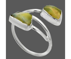 Ethiopian Opal Rough Ring size-8 SDR244514 R-1169, 6x9 mm