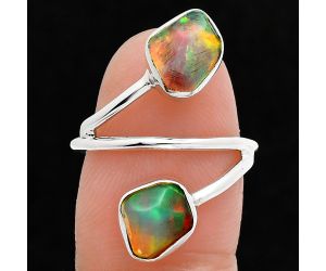 Ethiopian Opal Rough Ring size-7 SDR244515 R-1169, 7x9 mm