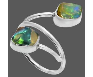 Ethiopian Opal Rough Ring size-7 SDR244515 R-1169, 7x9 mm