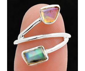 Ethiopian Opal Rough Ring size-6 SDR244518 R-1169, 7x5 mm