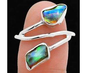 Ethiopian Opal Rough Ring size-8.5 SDR244519 R-1169, 5x10 mm