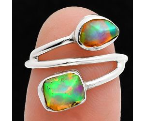 Ethiopian Opal Rough Ring size-6 SDR244520 R-1169, 6x7 mm