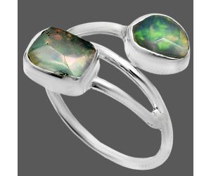 Ethiopian Opal Rough Ring size-6 SDR244520 R-1169, 6x7 mm