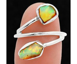 Ethiopian Opal Rough Ring size-7 SDR244522 R-1169, 5x9 mm