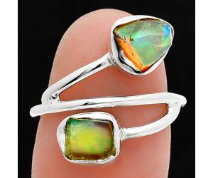 Ethiopian Opal Rough Ring size-7 SDR244524 R-1169, 7x7 mm