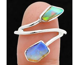 Ethiopian Opal Rough Ring size-9 SDR244526 R-1169, 6x9 mm