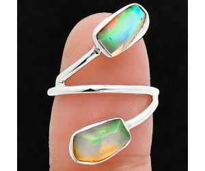 Ethiopian Opal Rough Ring size-5.5 SDR244532 R-1169, 6x10 mm