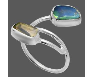 Ethiopian Opal Rough Ring size-6 SDR244533 R-1169, 6x10 mm