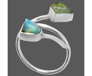 Ethiopian Opal Rough Ring size-6 SDR244536 R-1169, 6x7 mm