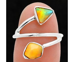 Ethiopian Opal Rough Ring size-6 SDR244538 R-1169, 6x7 mm