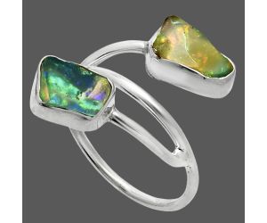 Ethiopian Opal Rough Ring size-7 SDR244539 R-1169, 6x8 mm