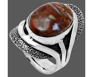 Red Palm Root Agate Ring size-6.5 SDR244664 R-1402, 11x16 mm