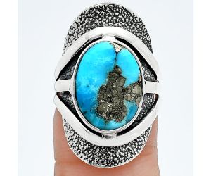 Kingman Turquoise With Pyrite Ring size-6 SDR244665 R-1402, 11x15 mm