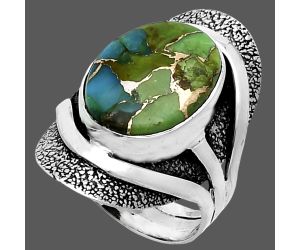 Blue Turquoise In Green Mohave Ring size-6 SDR244667 R-1402, 11x15 mm