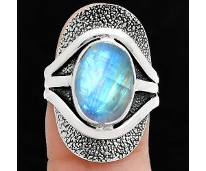 Rainbow Moonstone Ring size-8 SDR244693 R-1402, 9x13 mm