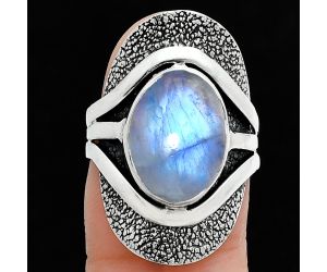 Rainbow Moonstone Ring size-7 SDR244696 R-1402, 10x14 mm