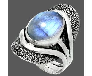 Rainbow Moonstone Ring size-7 SDR244696 R-1402, 10x14 mm