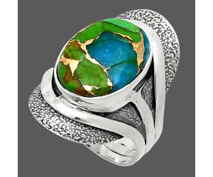 Blue Turquoise In Green Mohave Ring size-6.5 SDR244709 R-1402, 11x15 mm