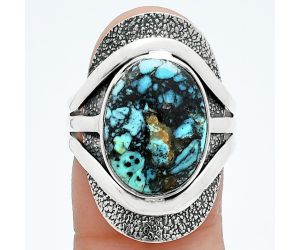 Lucky Charm Tibetan Turquoise Ring size-8 SDR244721 R-1402, 11x15 mm