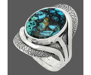 Lucky Charm Tibetan Turquoise Ring size-8 SDR244721 R-1402, 11x15 mm