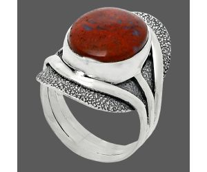 Red Moss Agate Ring size-7 SDR244723 R-1402, 11x15 mm