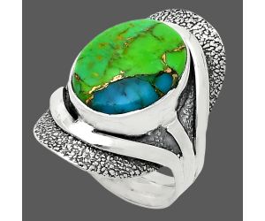 Blue Turquoise In Green Mohave Ring size-6 SDR244734 R-1402, 11x15 mm