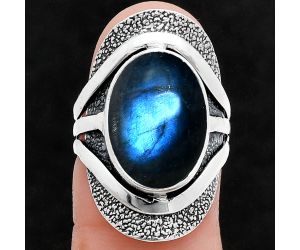 Blue Fire Labradorite Ring size-6.5 SDR244746 R-1402, 11x16 mm