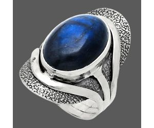 Blue Fire Labradorite Ring size-6.5 SDR244746 R-1402, 11x16 mm