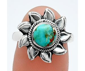 Sun - Kingman Copper Teal Turquoise Ring size-7.5 SDR244752 R-1617, 7x7 mm