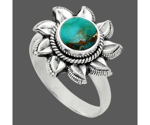 Sun - Kingman Copper Teal Turquoise Ring size-7.5 SDR244752 R-1617, 7x7 mm